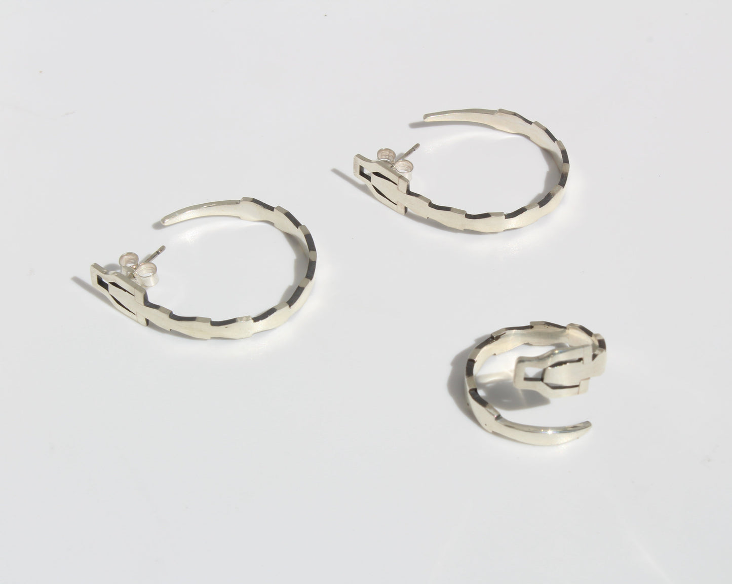 Boucles d'oreilles argentées Natrix #01